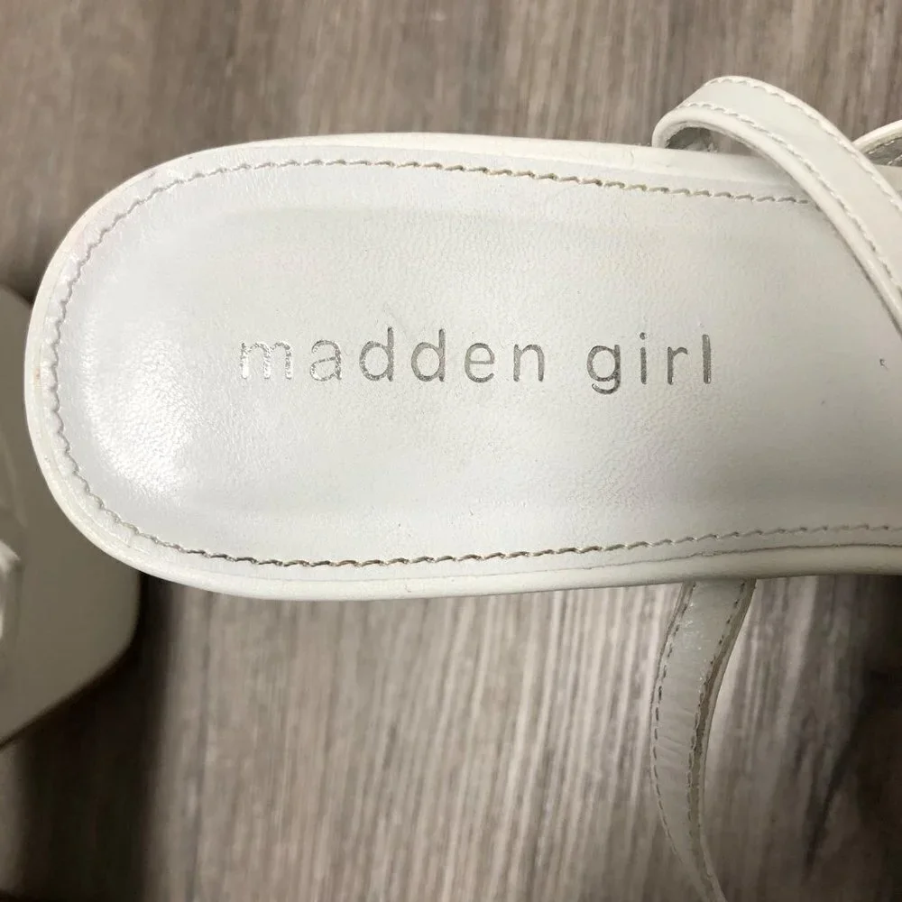 Madden Girl Women's Size 10 Jadda White Platform Heels Vegan Leather Barbie Shoe